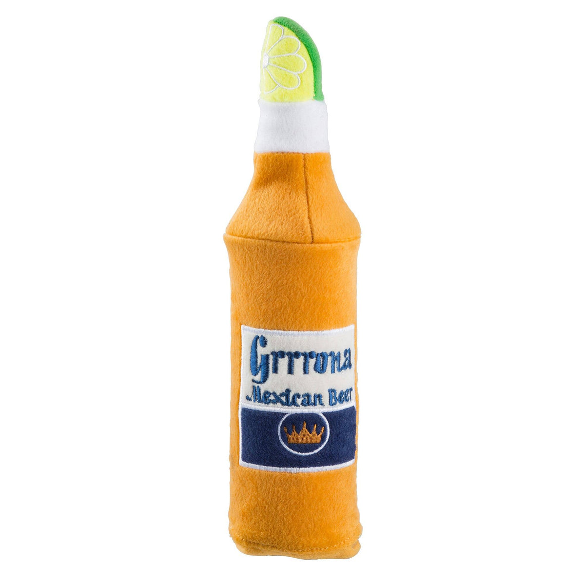 Grrrona Beer Water Bottle Crackler Toy Squeaker Dog Toy