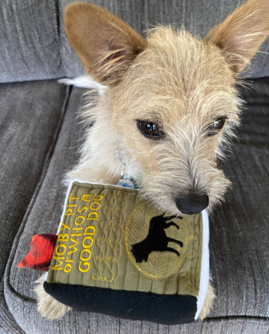 Handmade Dog Toy- Plush Books for Dogs "Moby Pit" & More