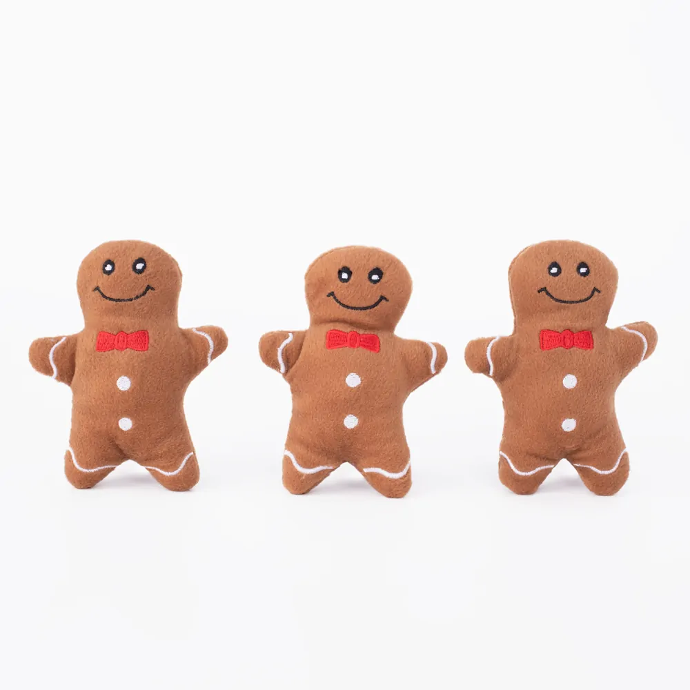 Zippy Paws Holiday Miniz Dog Toys Gingerbread Men