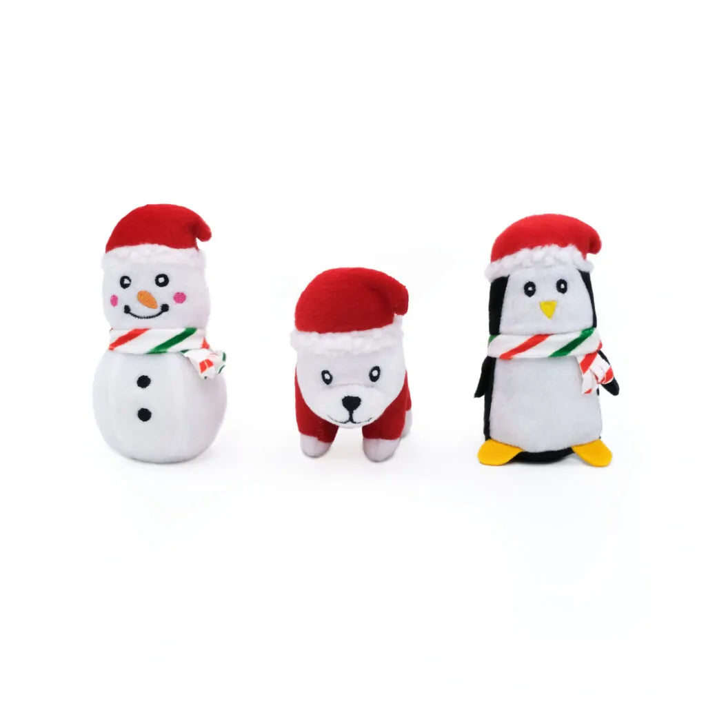 Zippy Paws Holiday Miniz Dog Toys Festive Animals