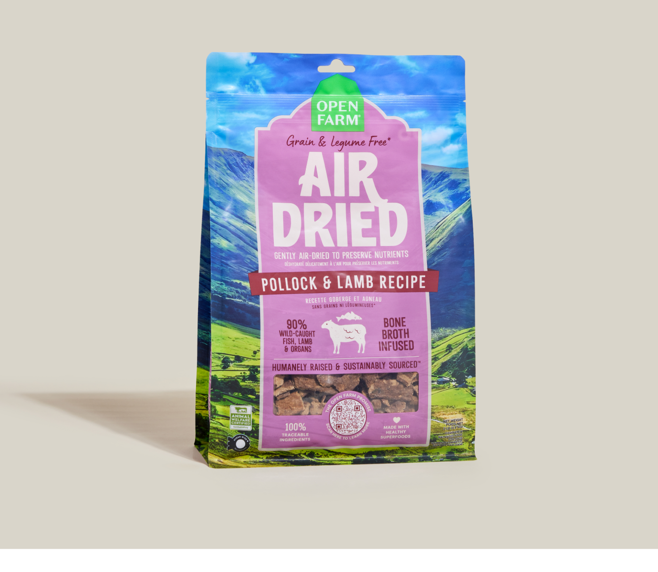 Open Farm Air Dried Pollock and Lamb Dog Food 1lb