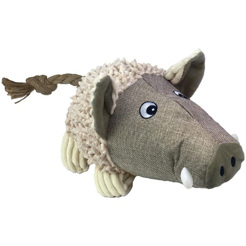 PetLou Natural Dog Toy 10" Warthog