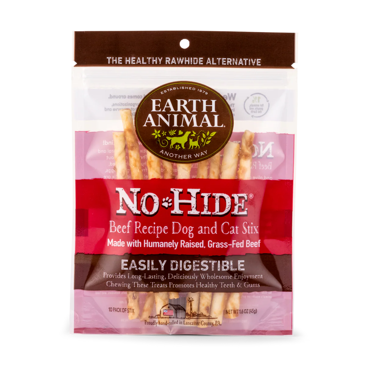 Beef No Hide Chews Stix 10 pac