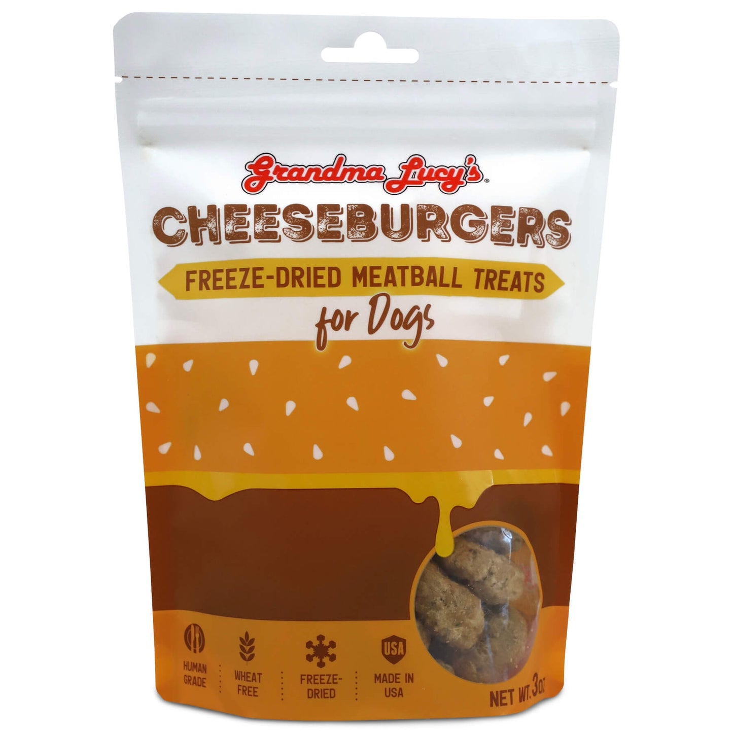 Grandma Lucy's Meatballs Dog Treats Cheeseburger