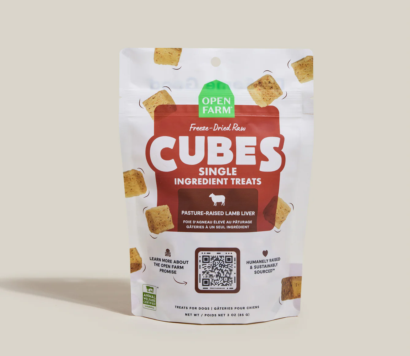 Open Farm Certified Humane Freeze Dried Cubes Lamb Liver