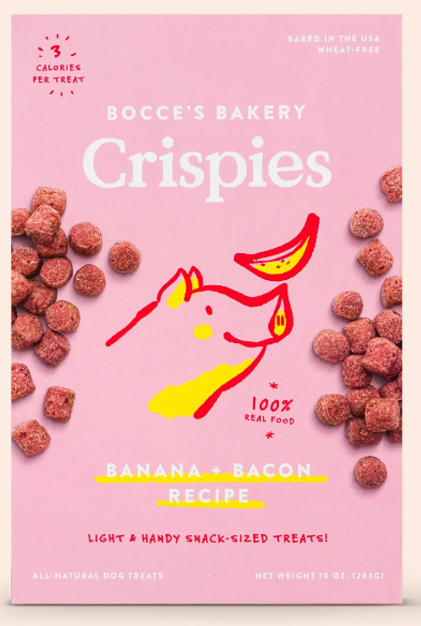 Bocce's Bakery Crispies Dog Treats Banana Bacon