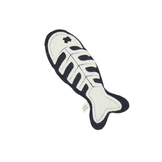 Dead Fish Black -Felt Catnip Toy
