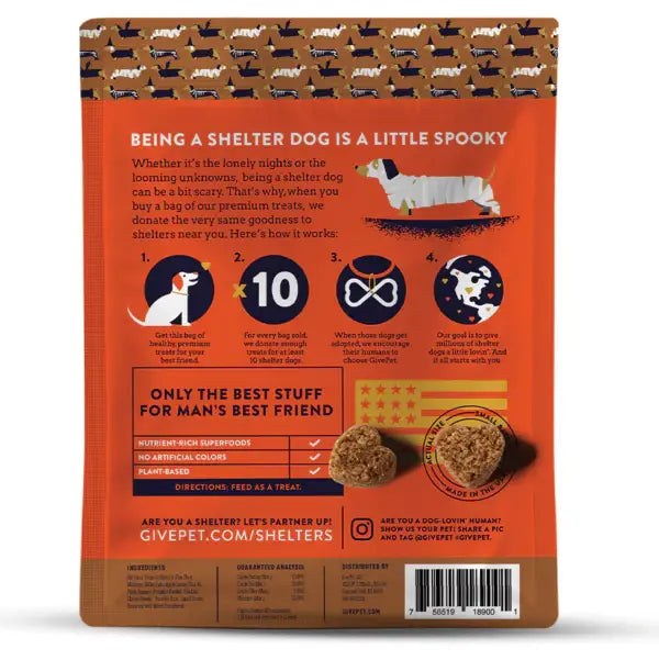 GivePet Love Bites Halloween Dog Treats Pumpkin & Cheddar