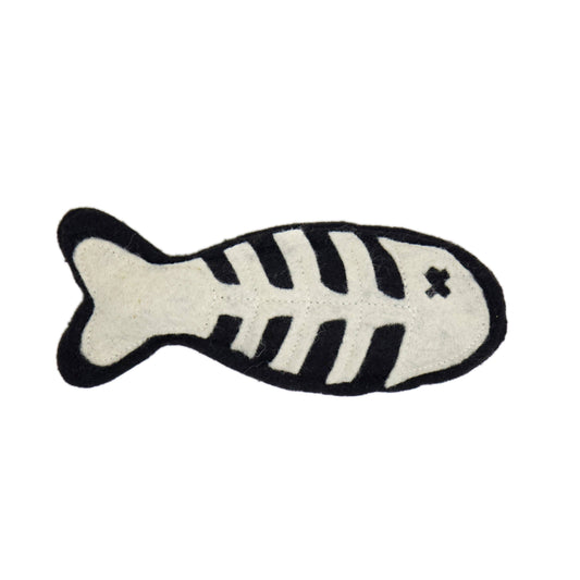 Dead Fish Black -Felt Catnip Toy