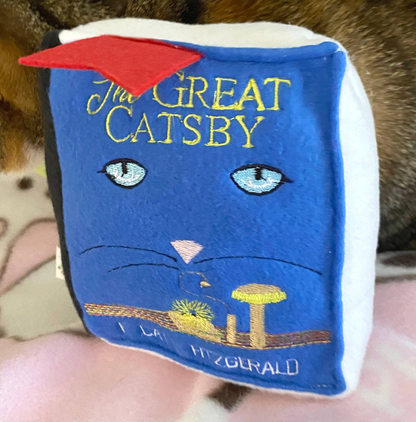 Handmade Cat Toy- Plush Book for Cats "The Great Catsby"
