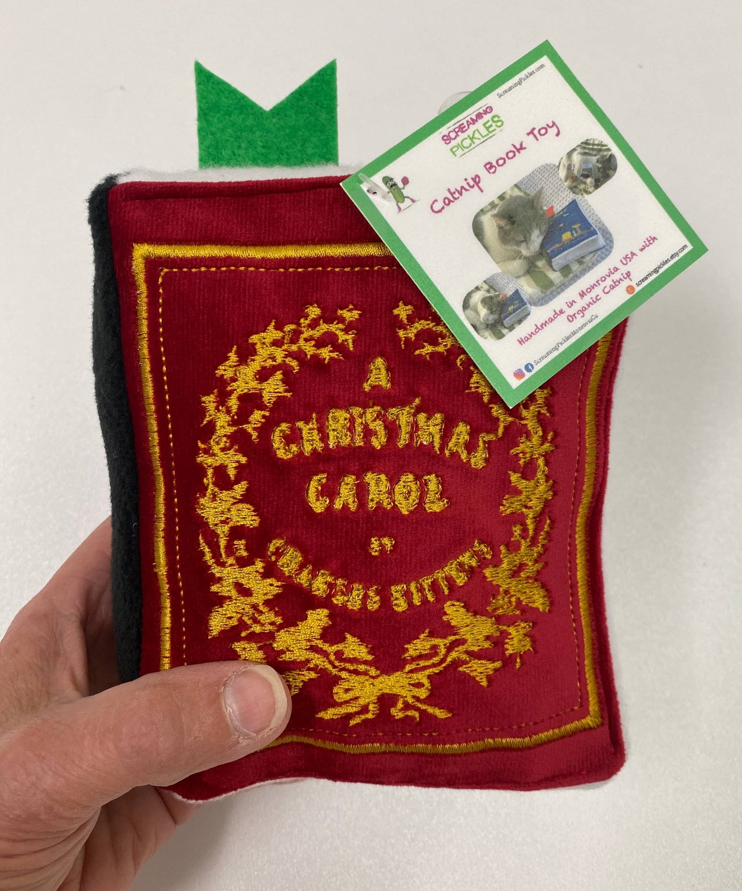 Handmade Cat Toy- Plush Book for Cats " A Christmas Carol"