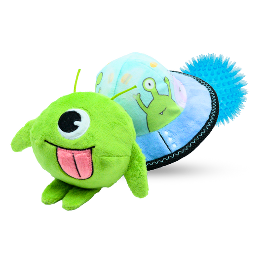 3-in-1 UFO Dog Toy – Plush, Squeaky & Interactive Fun