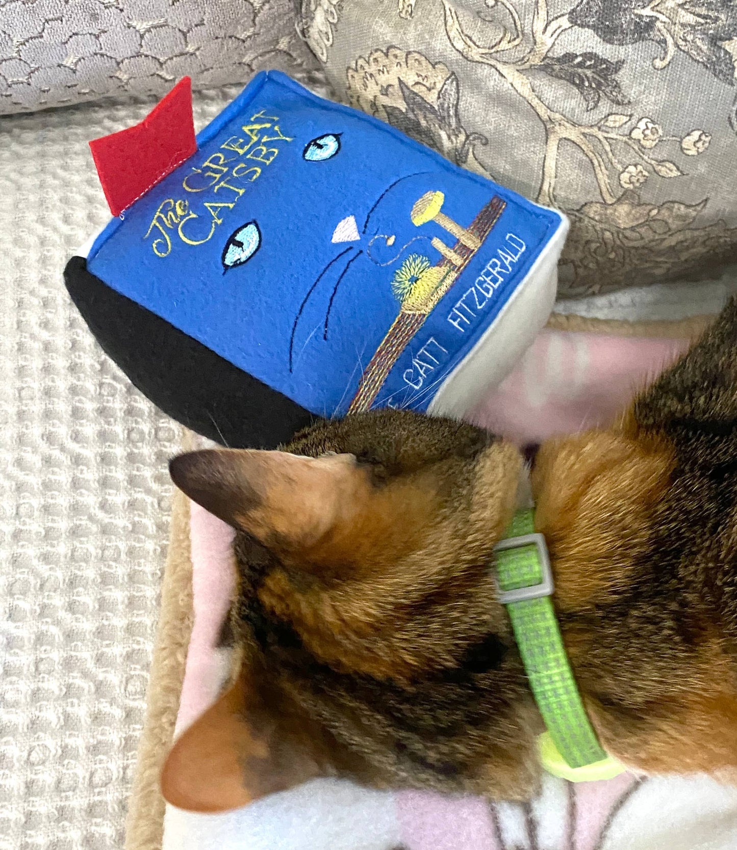 Handmade Cat Toy- Plush Book for Cats "The Great Catsby"