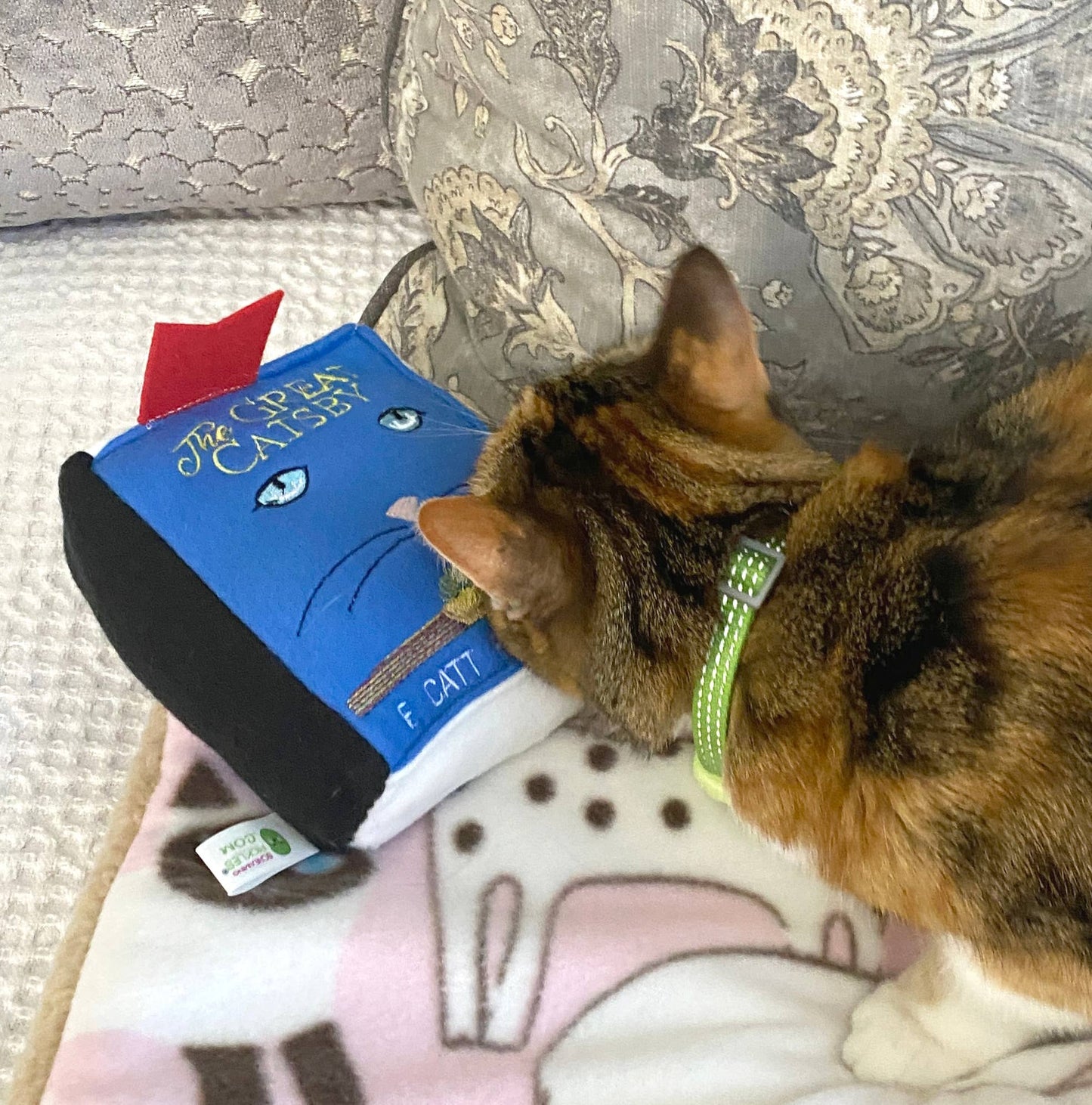 Handmade Cat Toy- Plush Book for Cats "The Great Catsby"