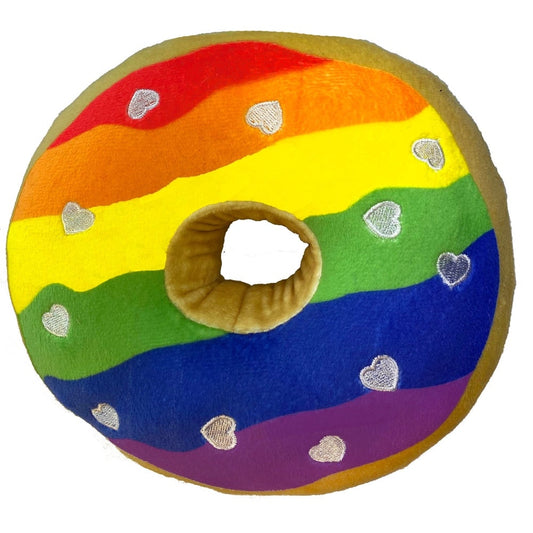 Lulubelles Power Plush Dog Toy Pride Donut Large