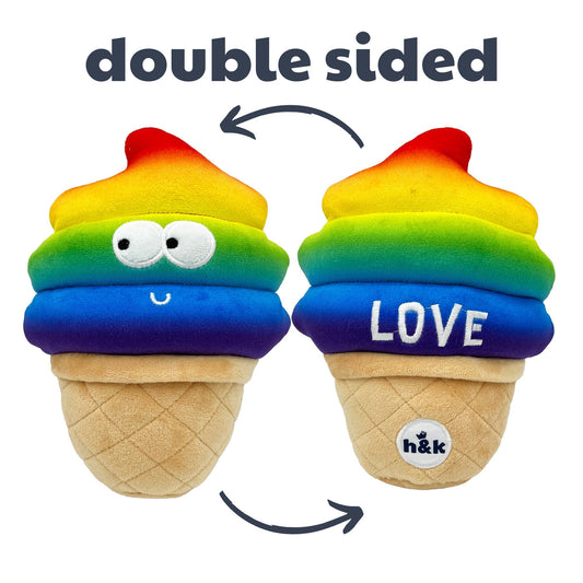 Lulubelles Power Plush Dog Toy Fro-yo Pride Cone Small