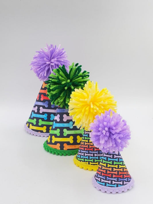 Rainbow Bones Party Hat