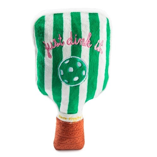 Haute Diggity Dog Pickle Ball Paddle Dog Toy Green Stripe