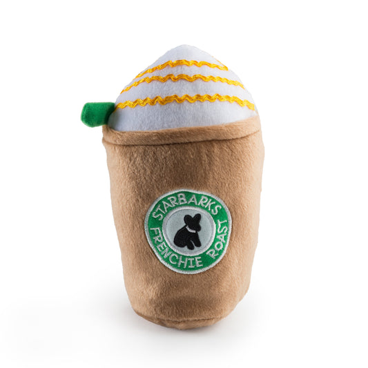 Haute Diggity Dog Starbarks Frenchie Roast w/Straw Dog Toy Small