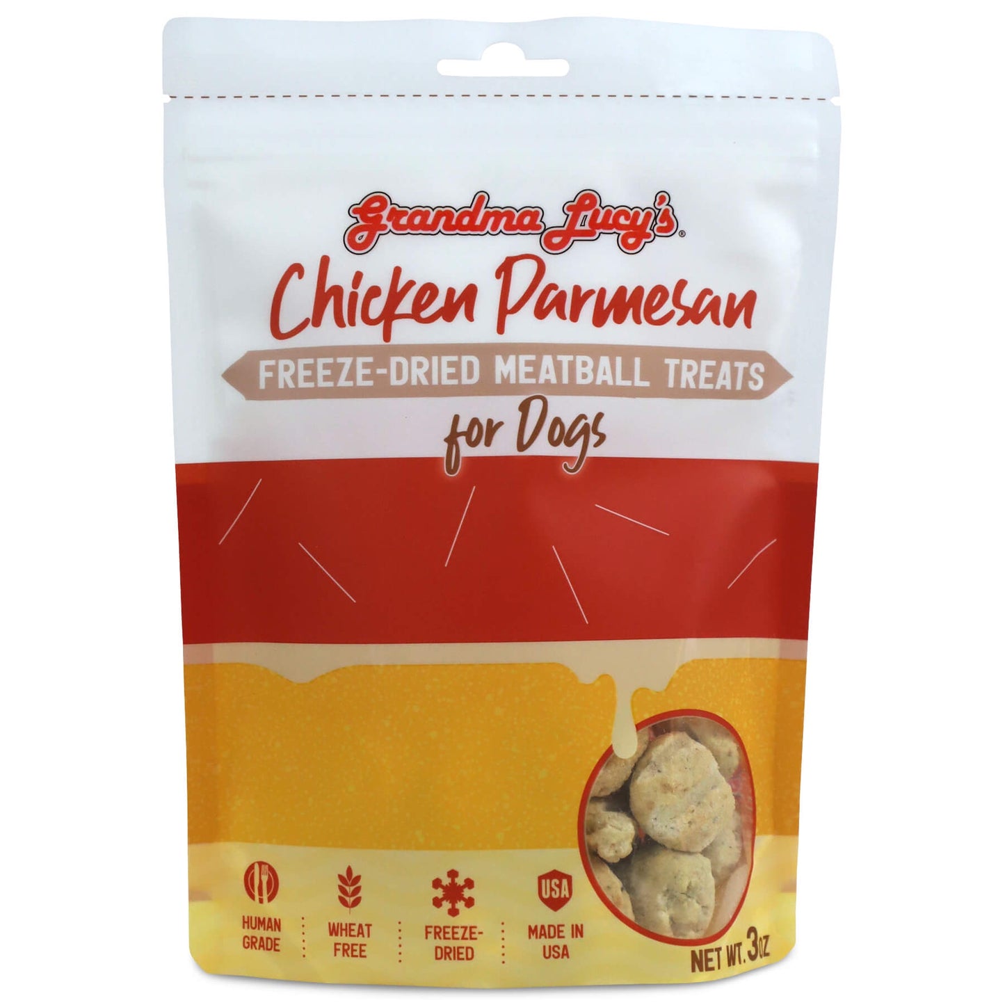 Grandma Lucy's Meatballs Dog Treats Chicken Parmesan