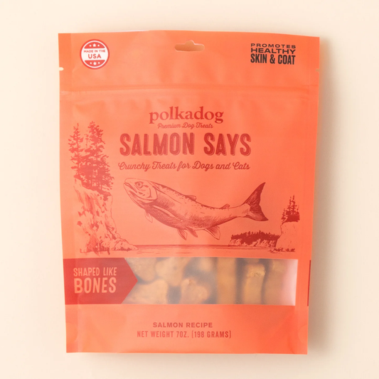 Polkadog Crunchy Bone Treats Salmon Says