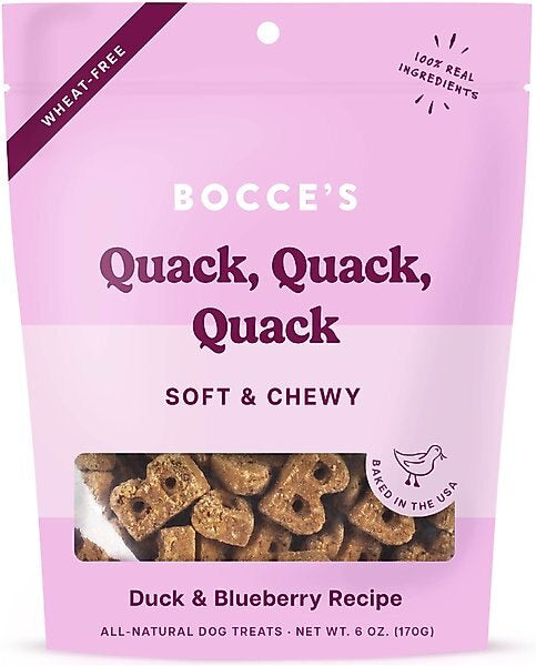 Bocce's Bakery Soft and Chewy Dog Treats Quack Quack 6oz